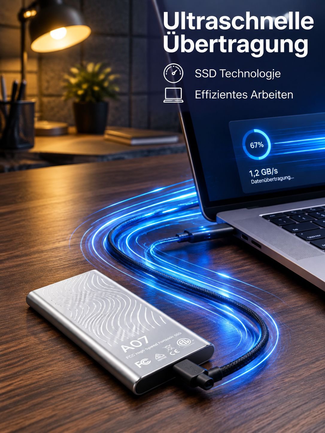 32TB Hochgeschwindigkeits-SSD Externe Festplatte aus intelligentem Aluminiumlegierung für PC/Mac