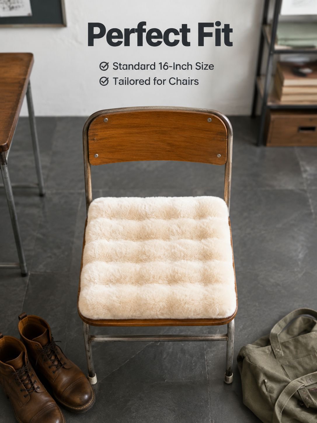 Winter Thick Velvet Rabbit Student Seat Cushion Warm Pad