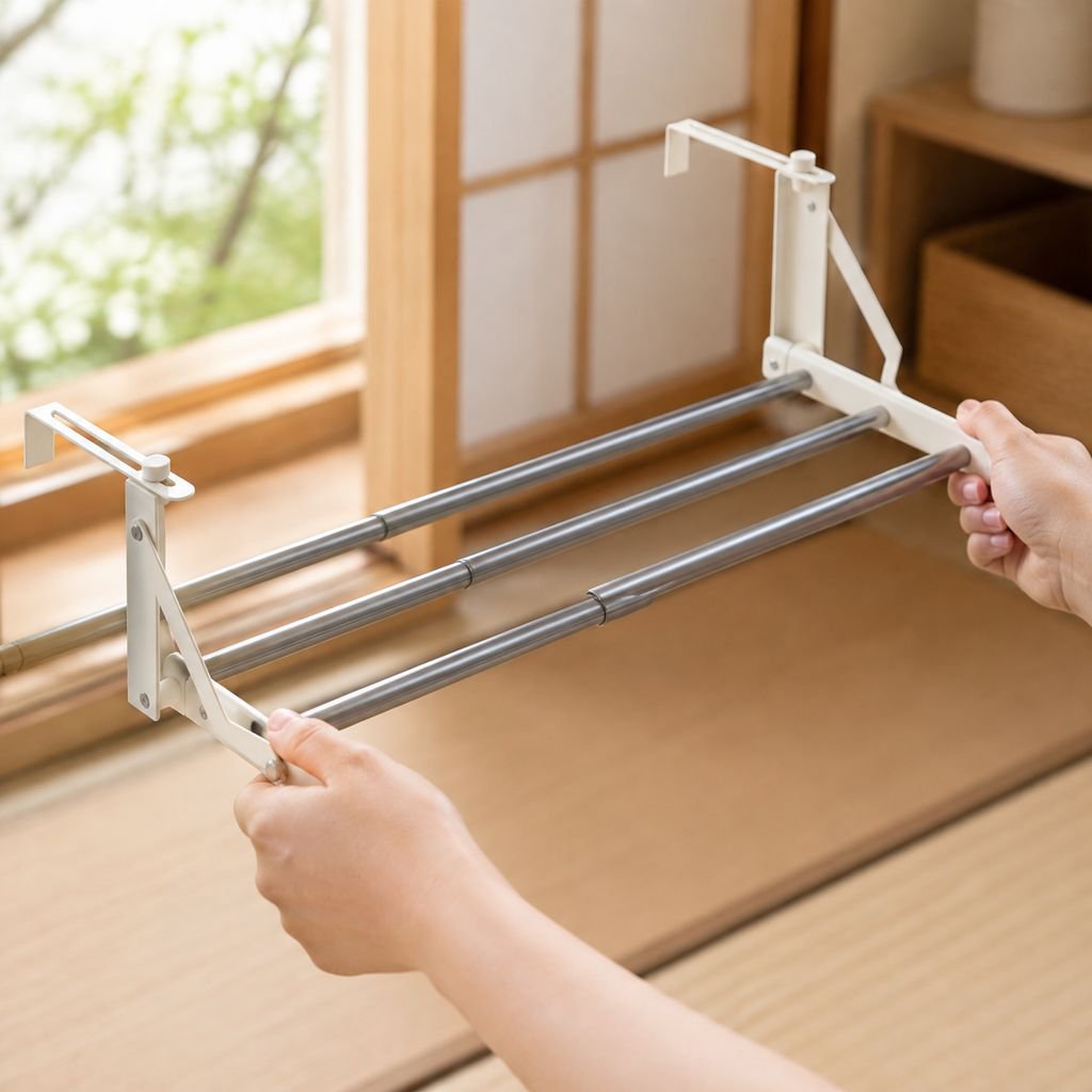 ラジエーター用折りたたみ式乾燥物干し収納ラック