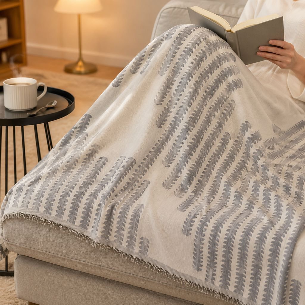 Manta para sofá con estampado de gofres
