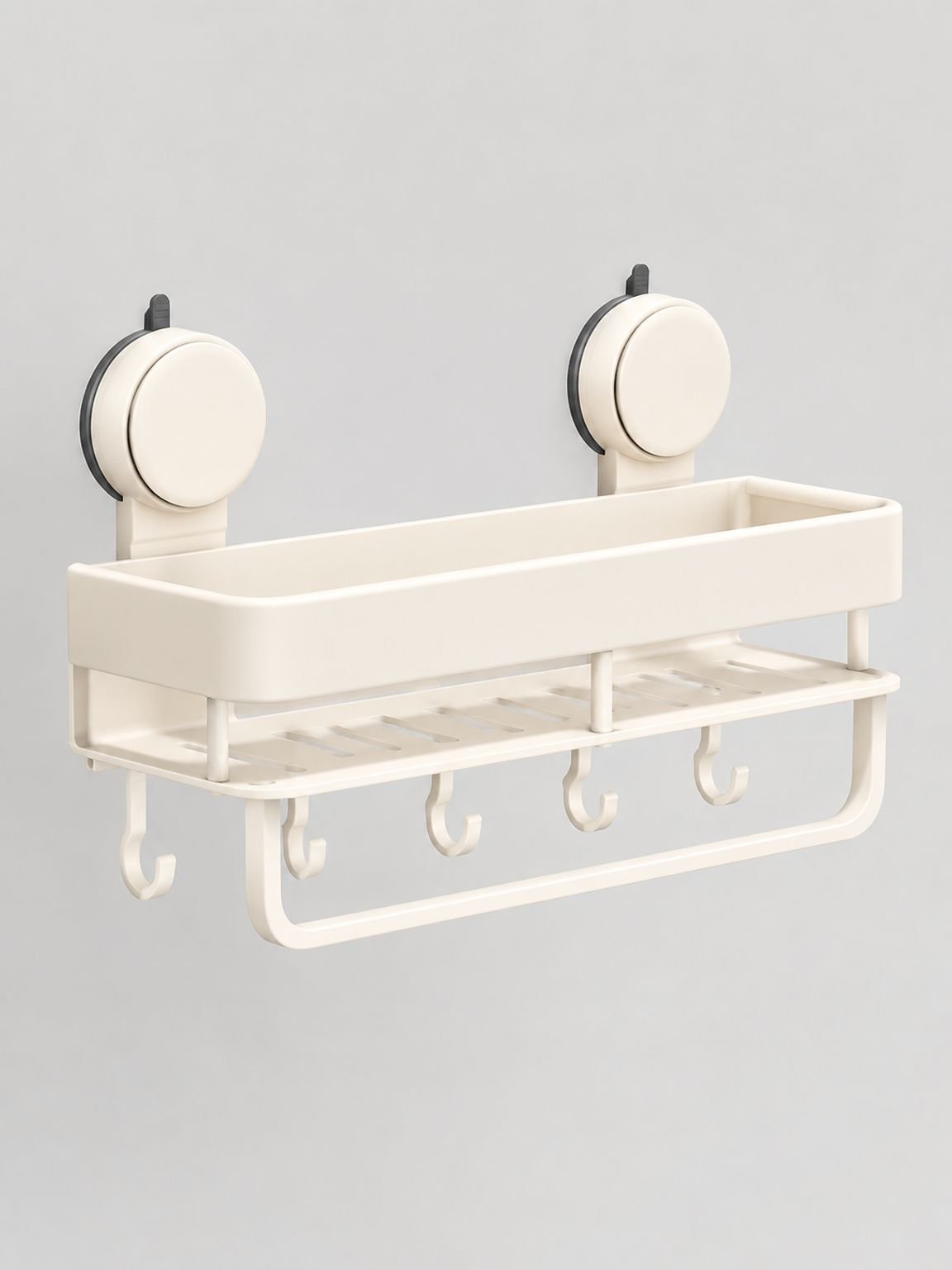 Estante de baño con ventosa estilo crema