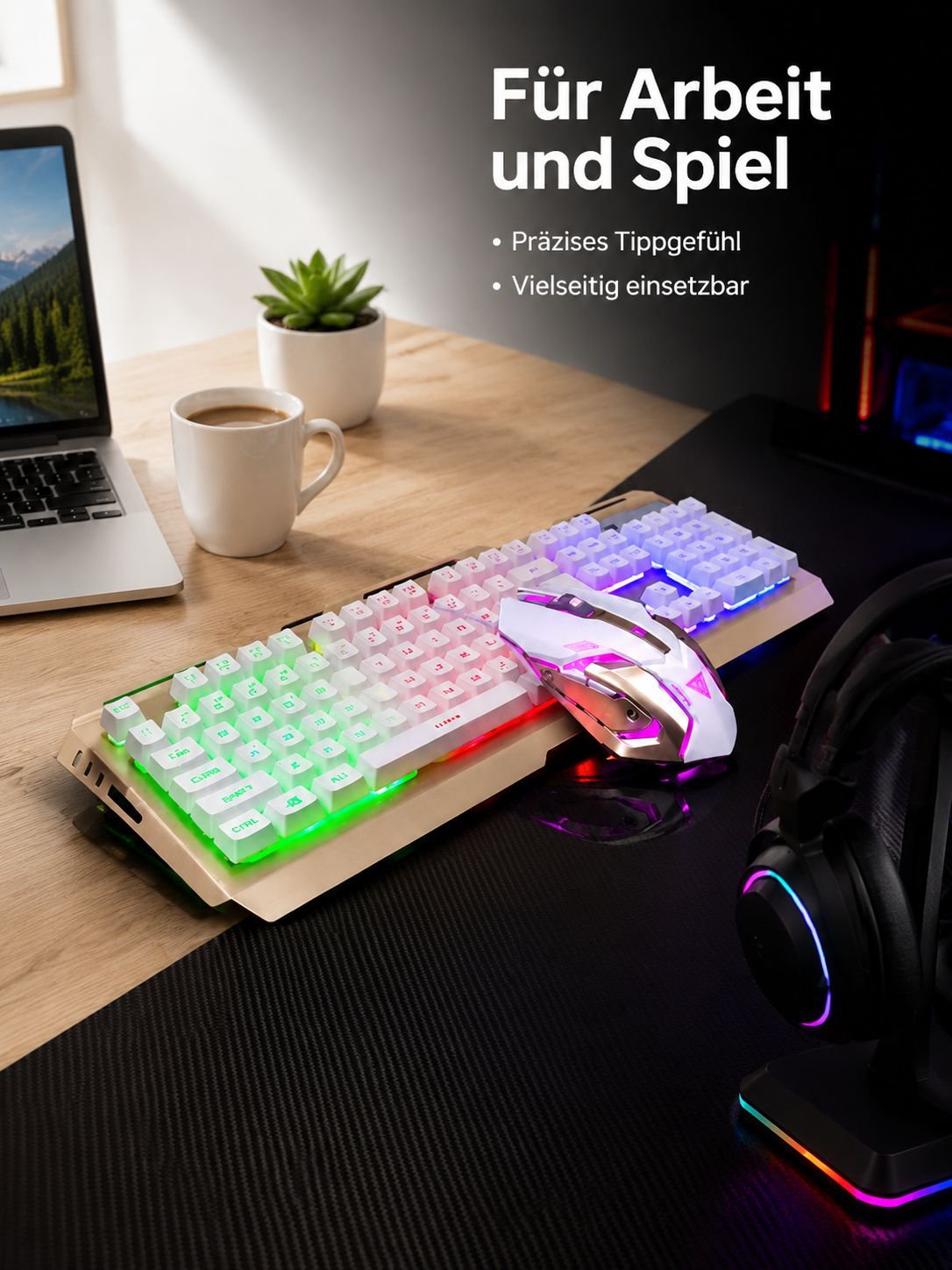 Fabrik-Direktverkauf Jingdi V1 mechanische Tastatur und Maus-Set, Notebook-Desktop, kabelgebundene G