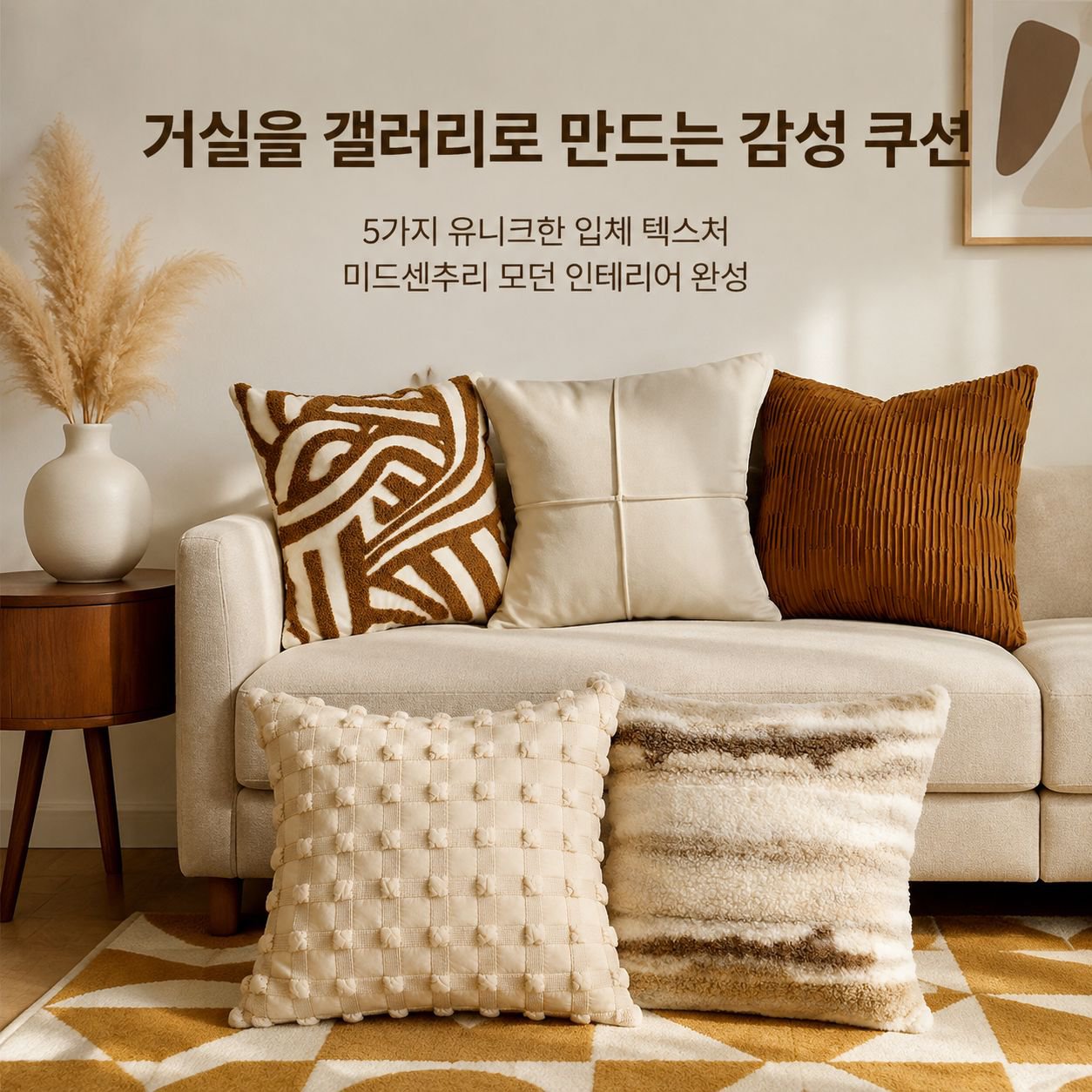 크림색 고급 레트로 스타일 쿠션/소파 쿠션