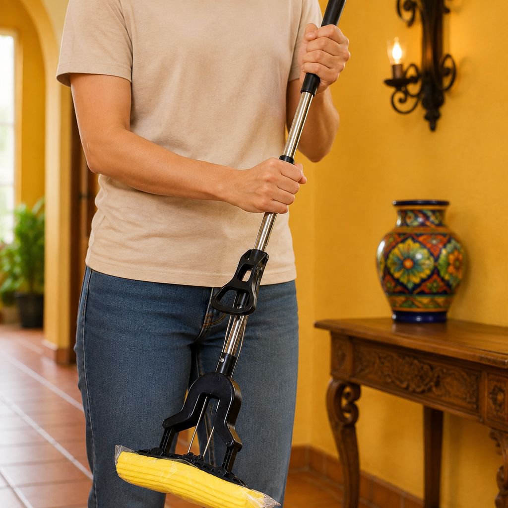 Mopa esponja plegable con mango extensible de acero inoxidable