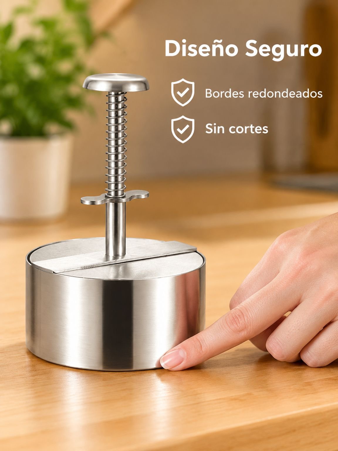 Prensa para hamburguesas multifuncional de acero inoxidable