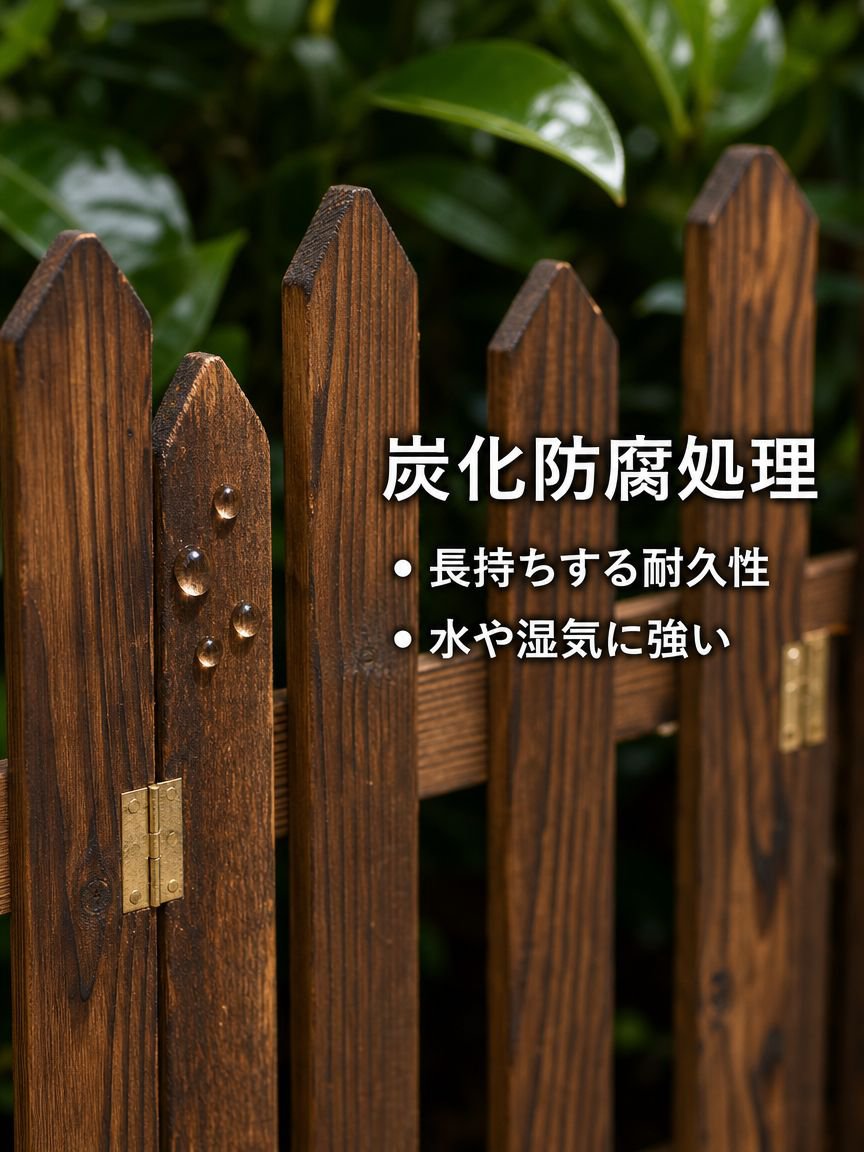 炭化防錆中庭仕切り木製フェンス花壇フェンス庭地面植栽ガードレール景観用丸型木製杭