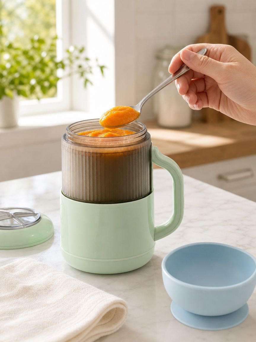 Leistungsstarker Mixer beim Zubereiten von Smoothies