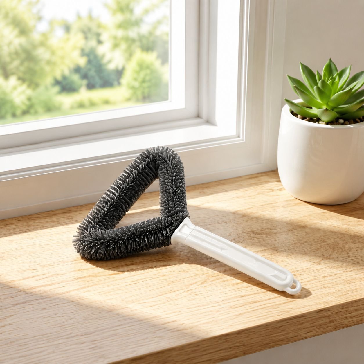 No Disassembly Needed, Washable Double-Sided Triangle Window Screen Brush