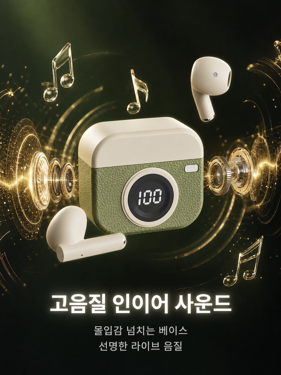 빈티지 미니 에어팟 고화질 인이어 미니 컴팩트 통화 노이즈 캔슬링 롱 항속 무선 이어폰