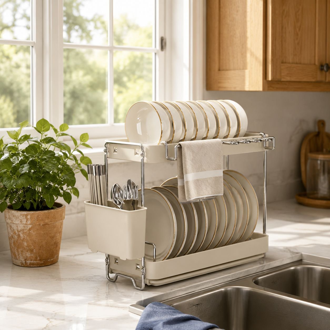 Stainless Steel Sink Dish Rack for Drying and Storage