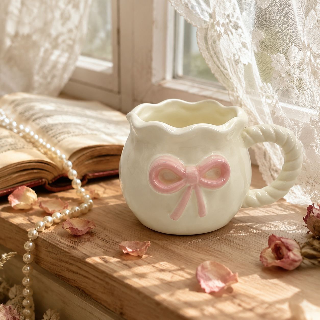 Handmade Irregular Cute Bow Mug