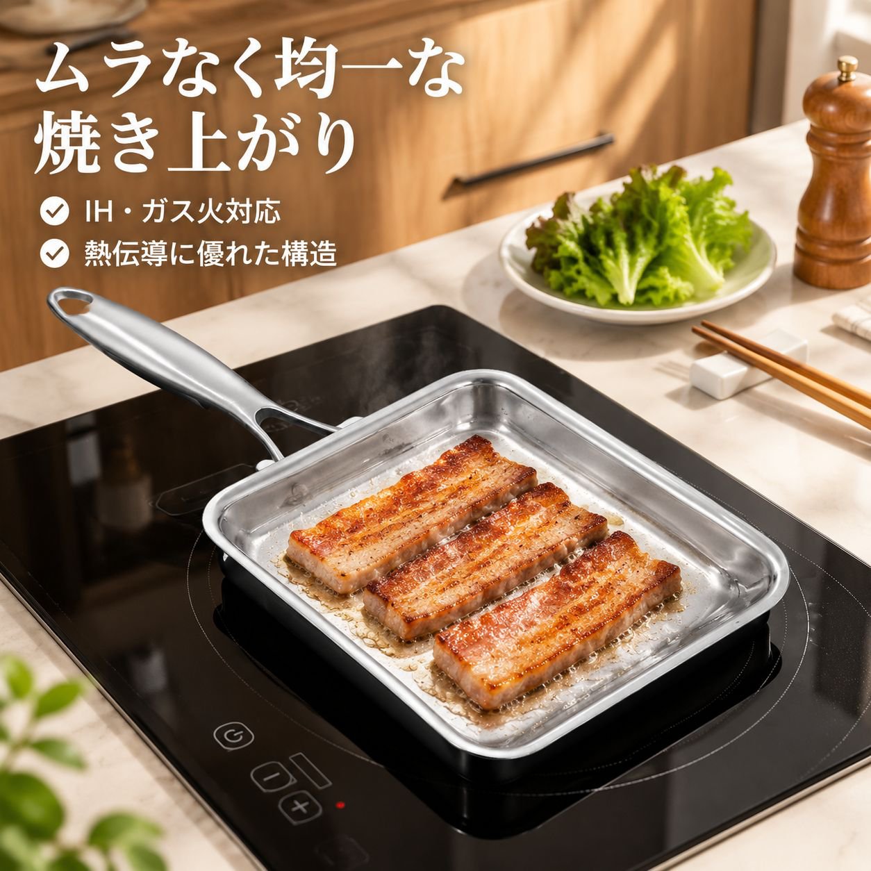 小さな四角いフライパン