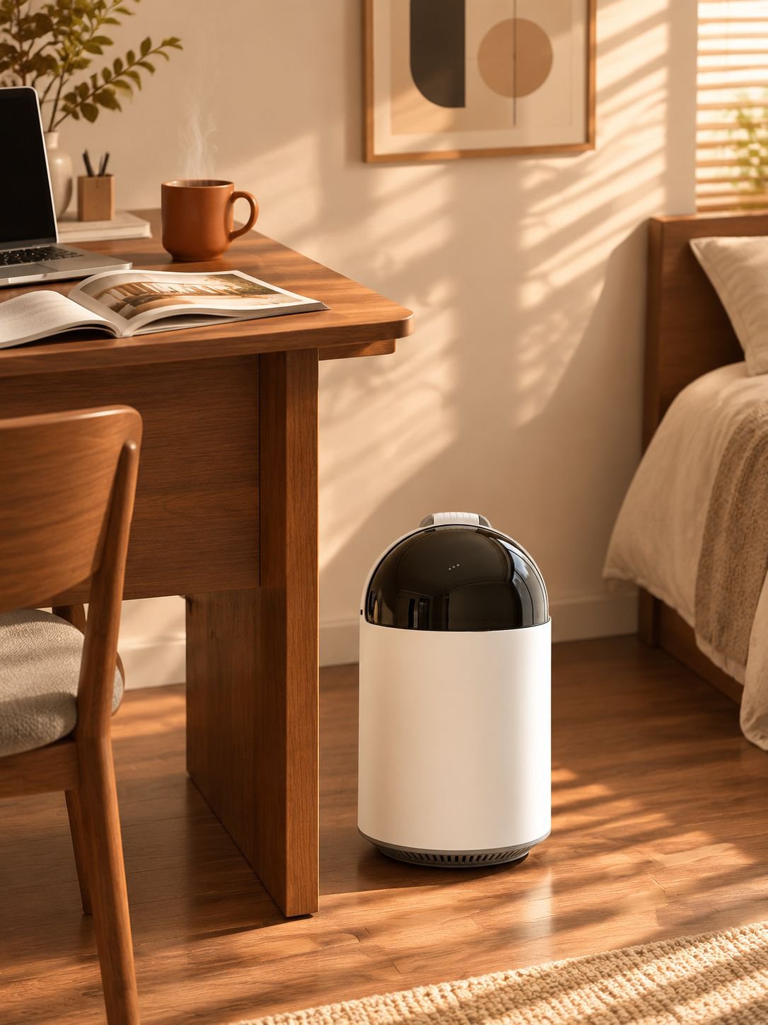 Cubo de basura doméstico con tecnología avanzada
