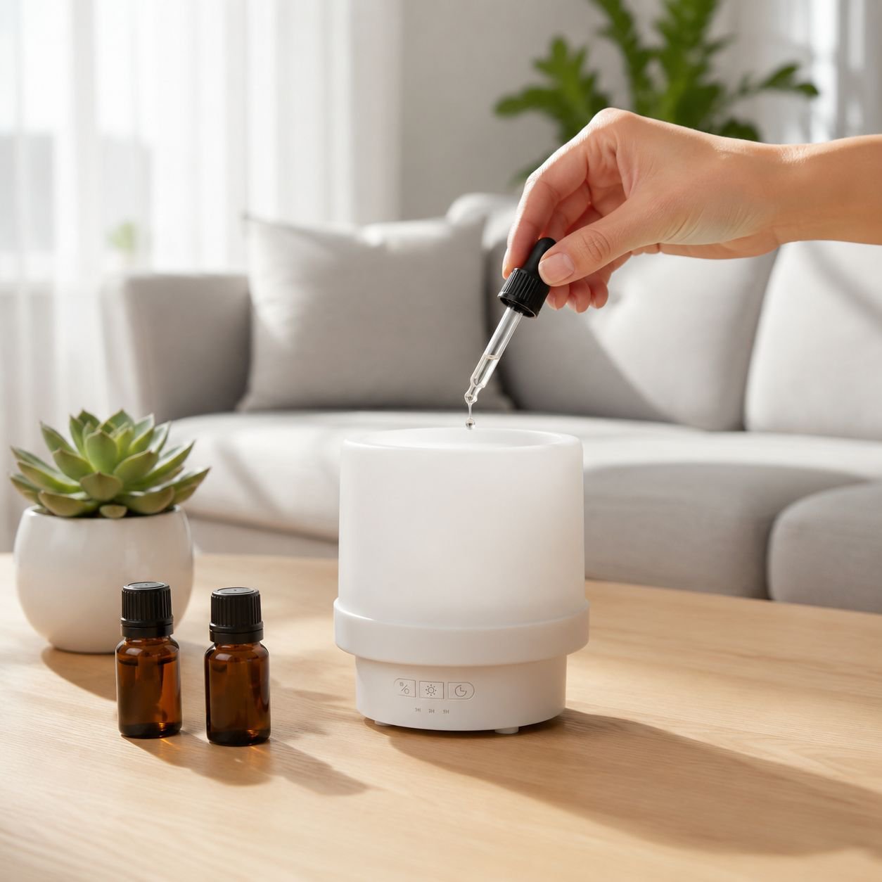 Desktop Seven-Color Light Aroma Humidifier with 360° Rotating Design