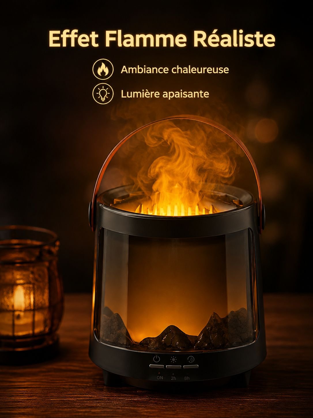 Diffuseur d'arômes à flamme colorée pour la maison