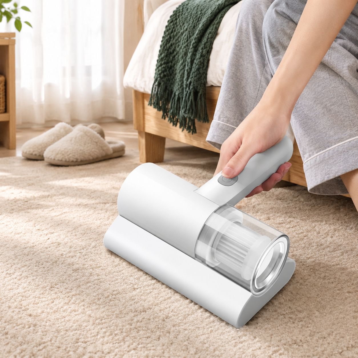 Handheld mite vacuum cleaning sofa upholstery
