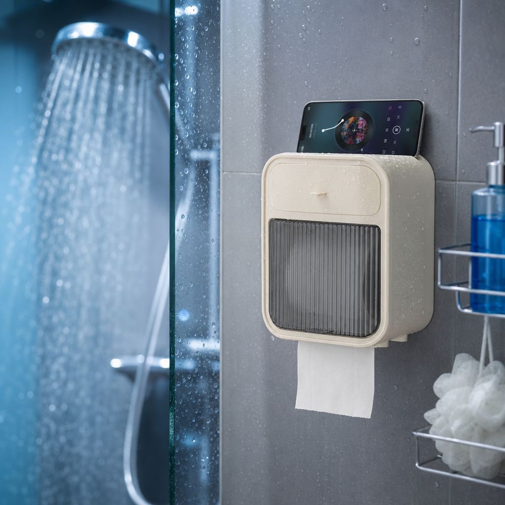 Durable waterproof toilet paper holder