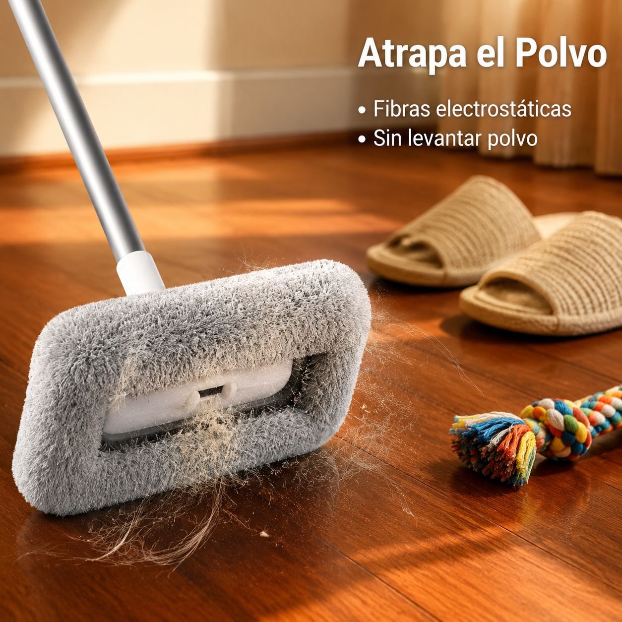 Mopa extensible electrostática para limpieza del techo en el hogar