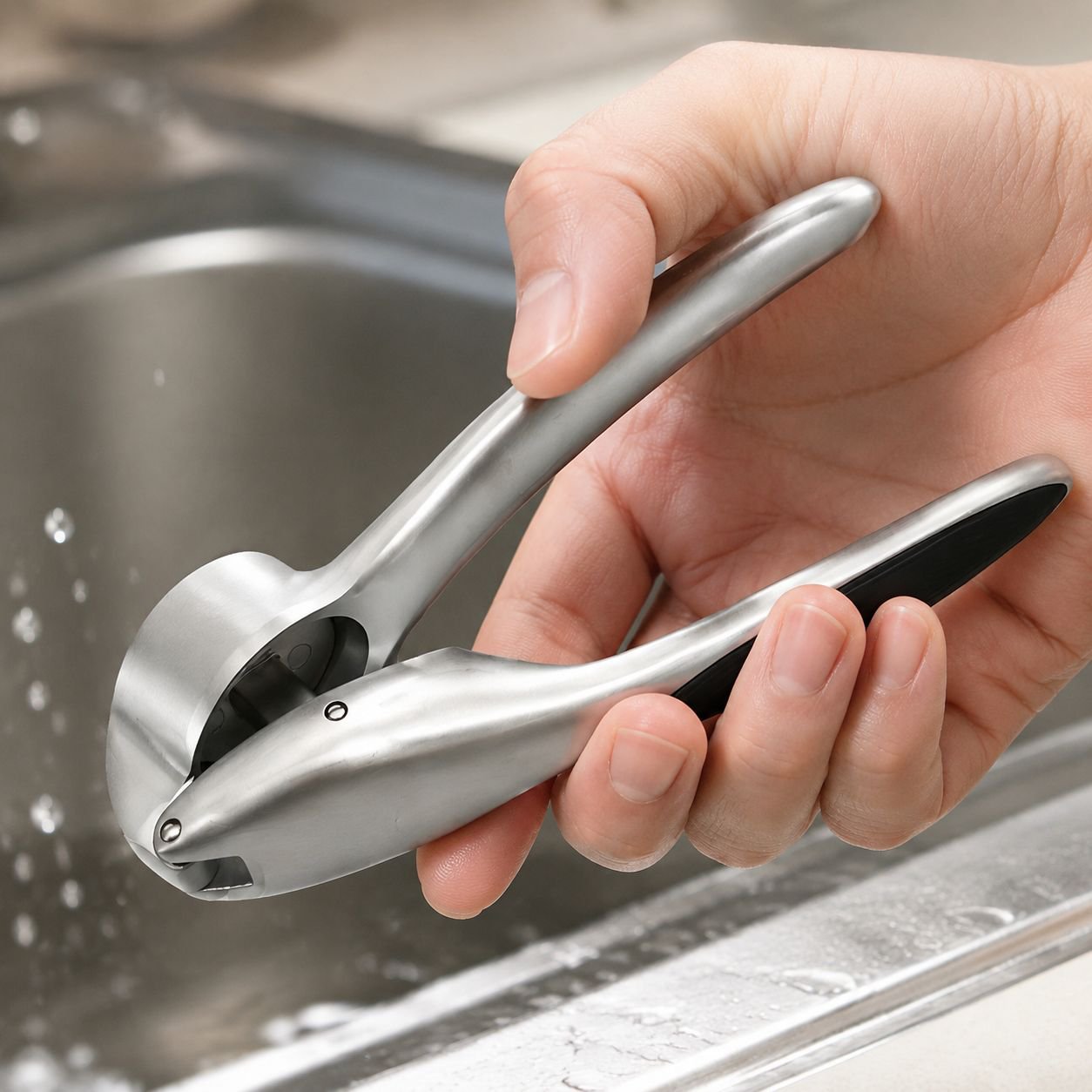 Home Zinc Alloy Manual Garlic Press, Multi-purpose Kitchen Garlic Pounder