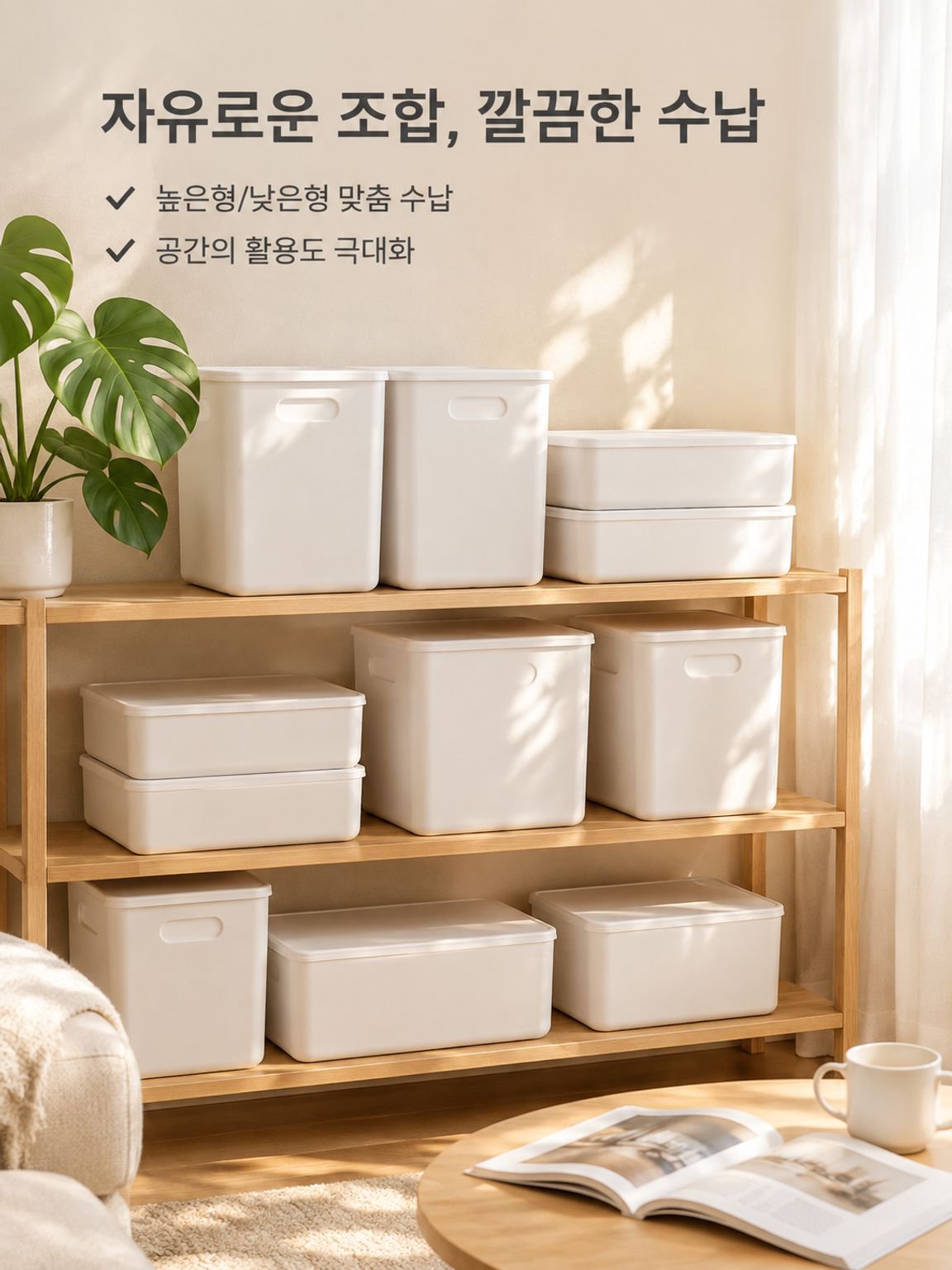 튼튼한 가정용 대형 플라스틱 뚜껑 수납함