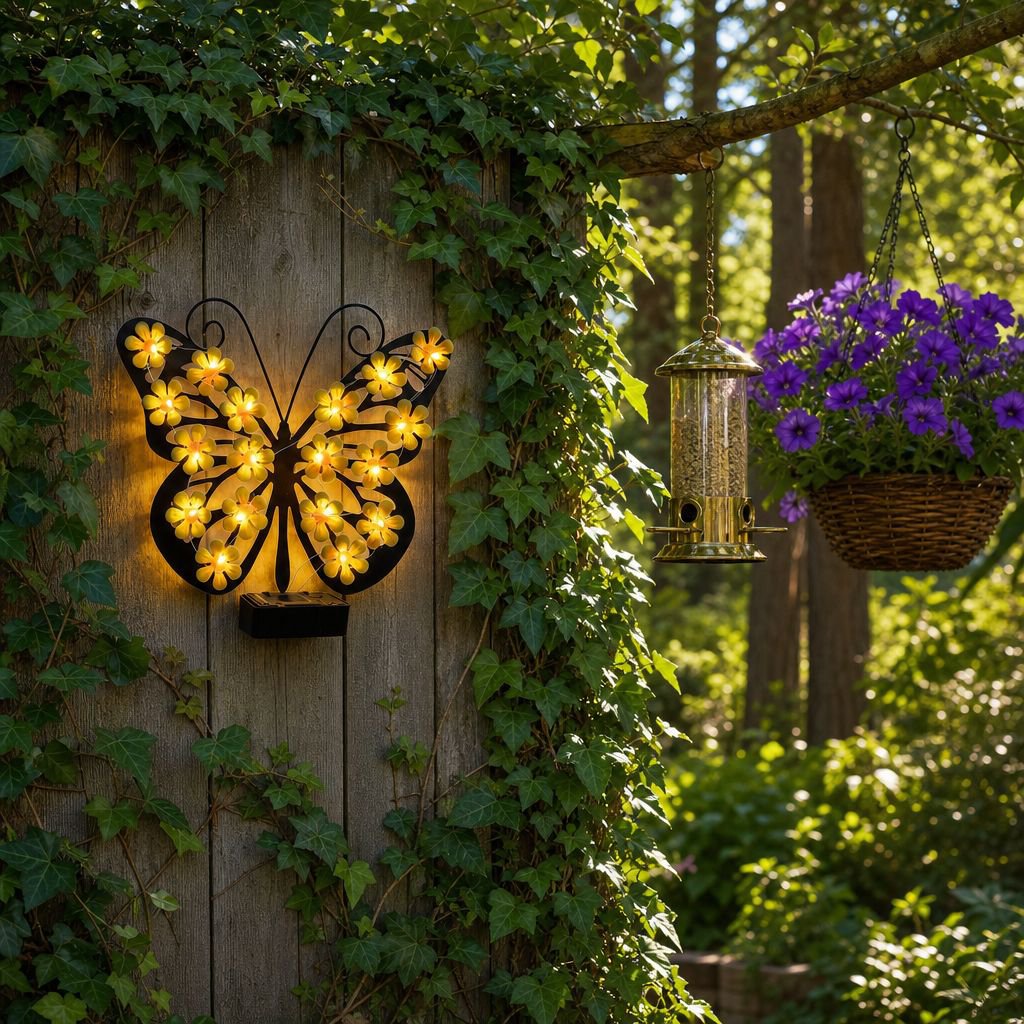 Durable Solar Butterfly Garden Wall Light
