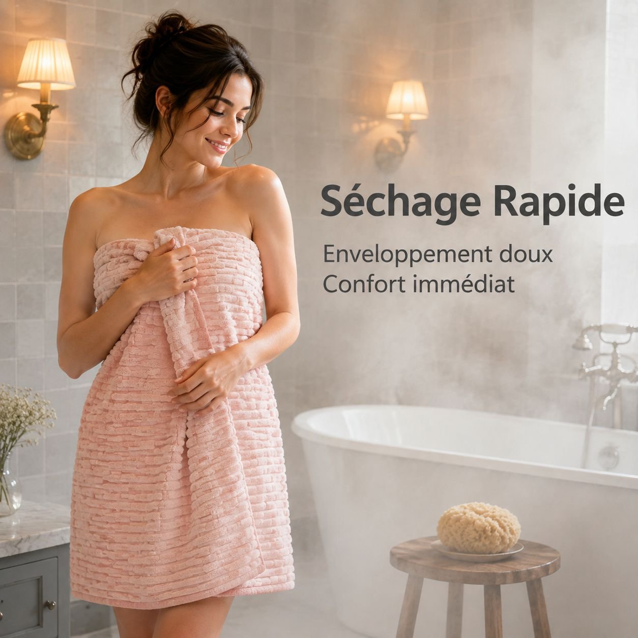 Serviette en corail épaissie, grande taille, super absorbante