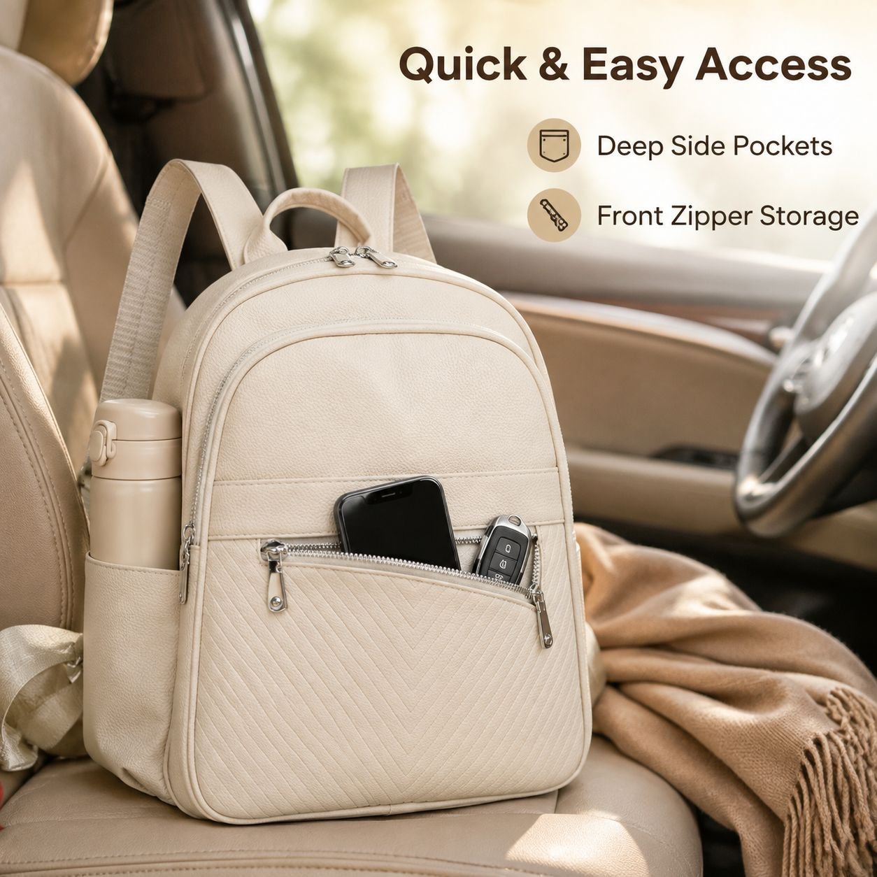Multifunctional Large Capacity Soft Leather Mommy Backpack and Handbag