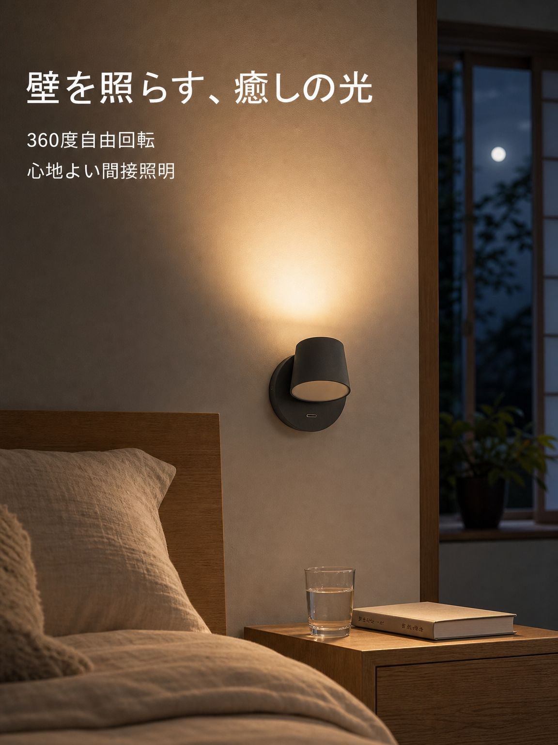 多角度寝室用ウォールランプ