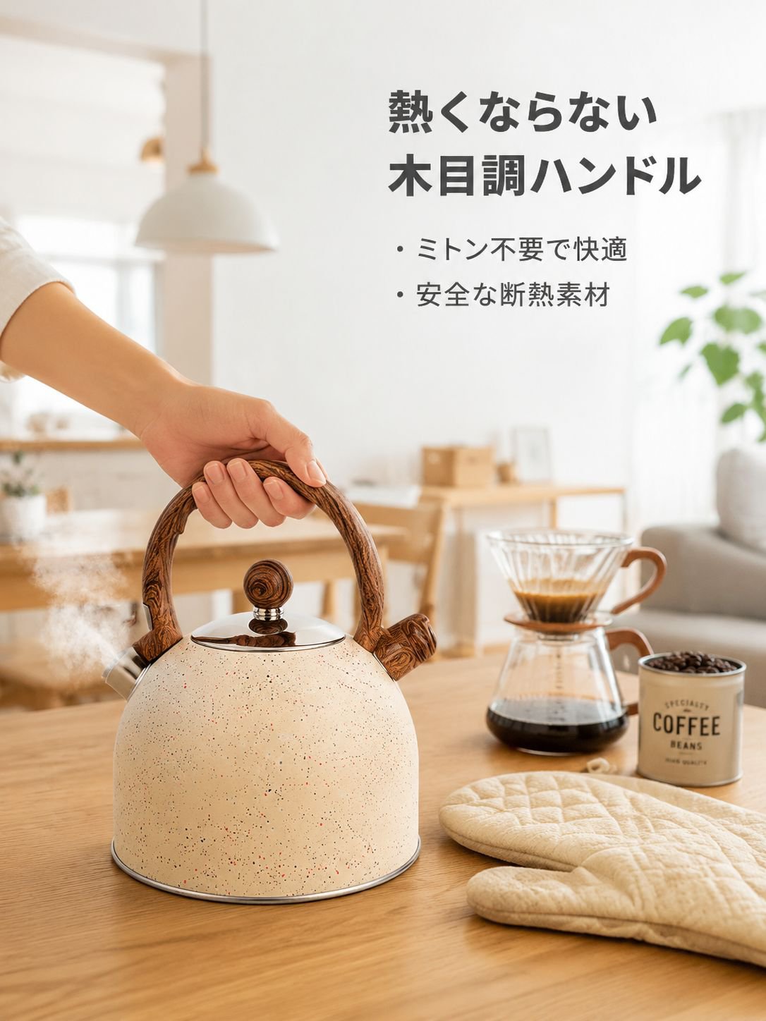 ステンレス製家庭用ケトル