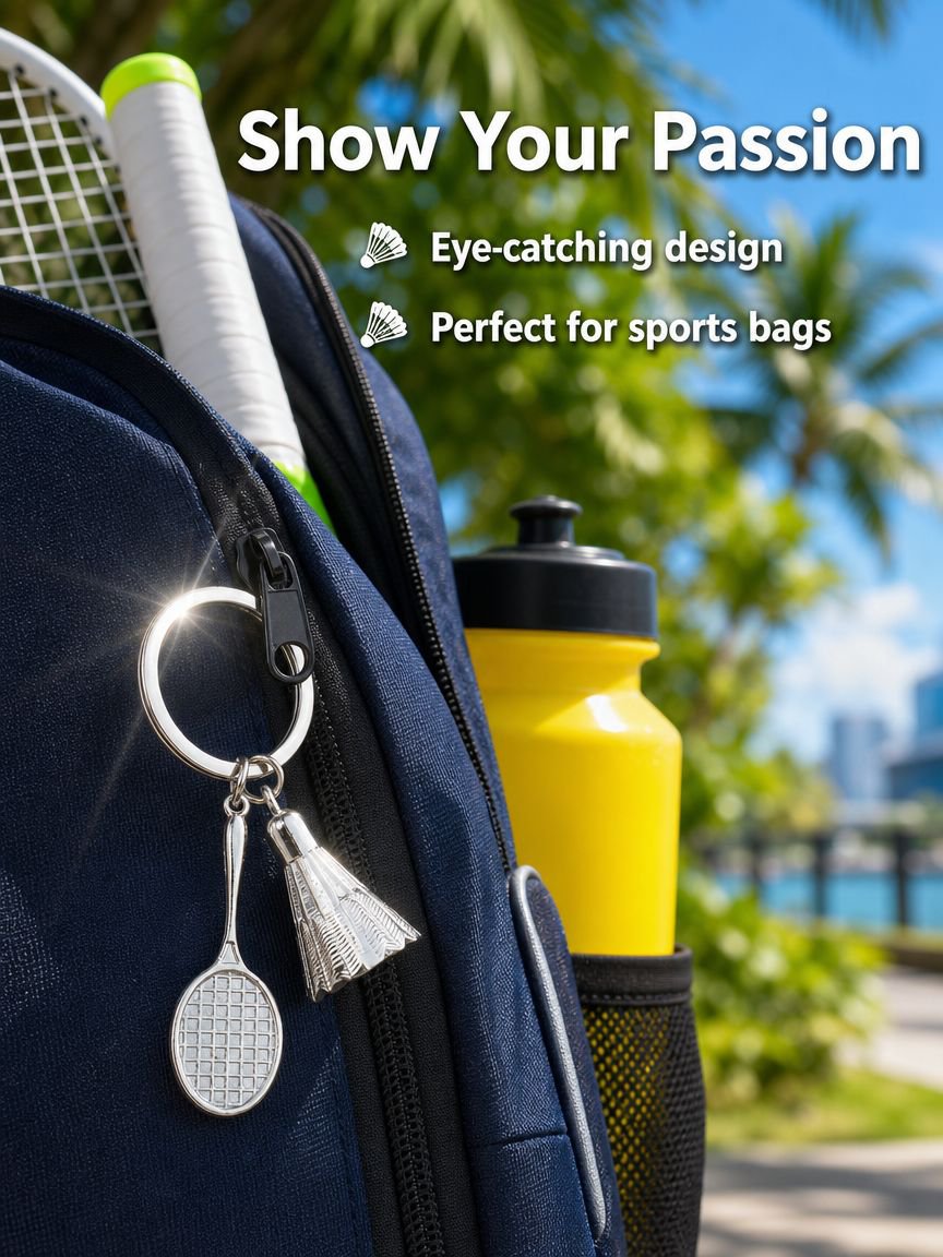 Badminton Racket Keychain