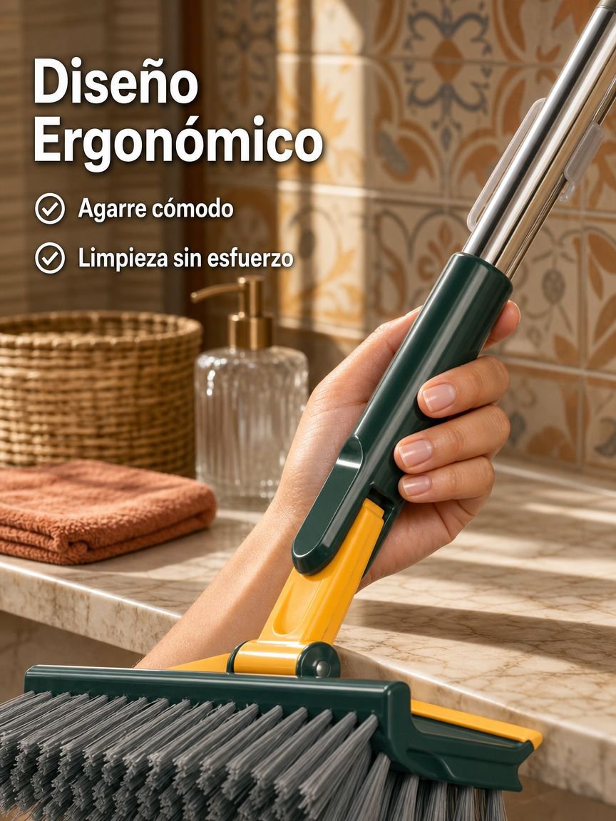Cepillo de esquina y rendija  de uso múltiple con mango largo