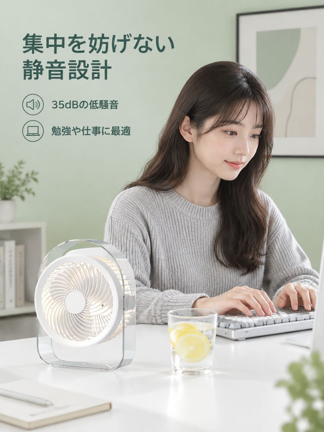 スマート冷却アイス風卓上ファン