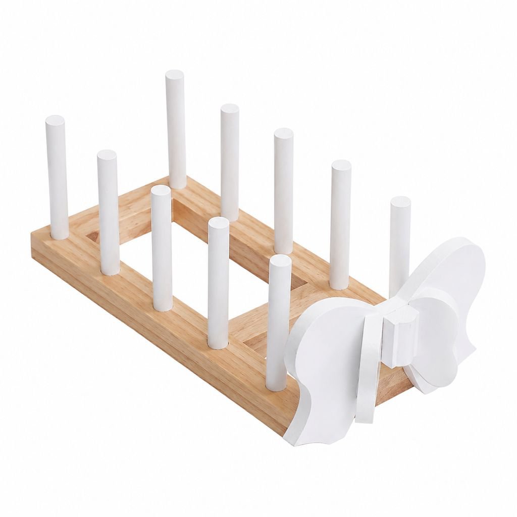 Multifunctional Kitchen Wooden Bowl and Plate Draining Storage Display Rack