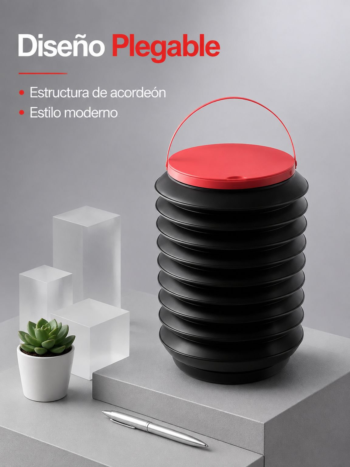 Cubo de basura telescópico montado en el vehículo