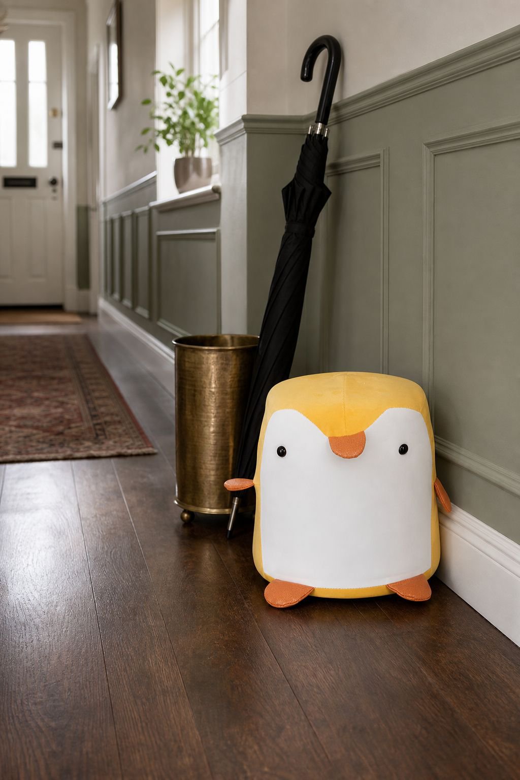 Penguin Poop Shaped Solid Wood Door Stool