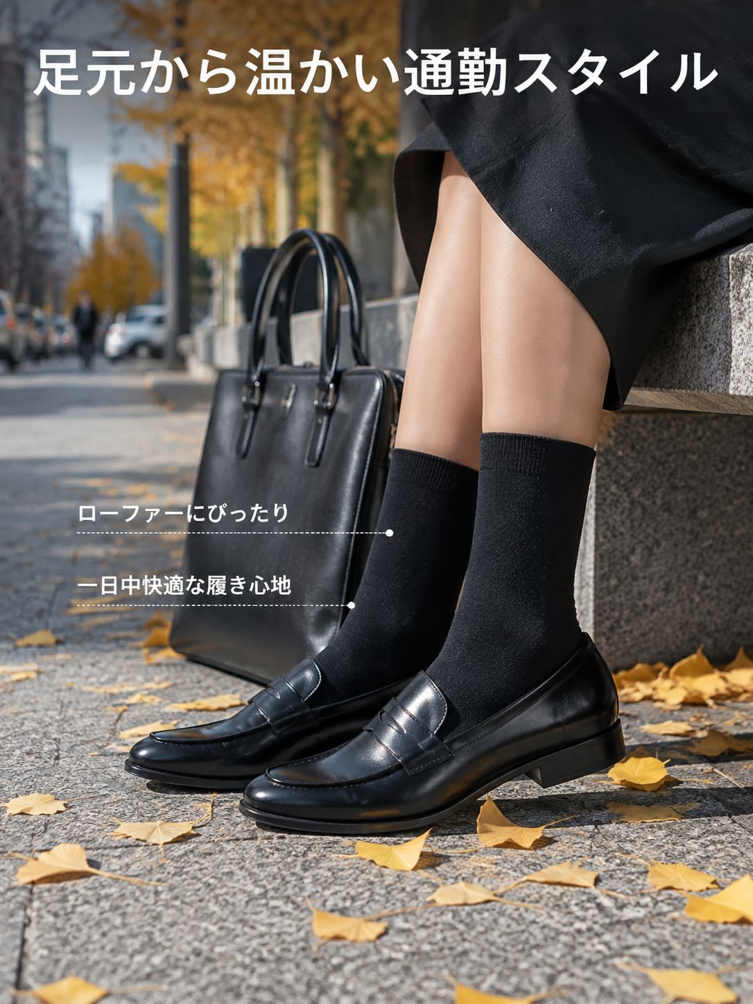 ふくらはぎ丈のひび割れ防止ソックス