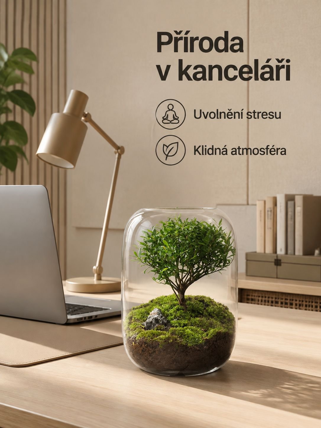 Ekologické lahvové mini akvárium s mikro krajinkou