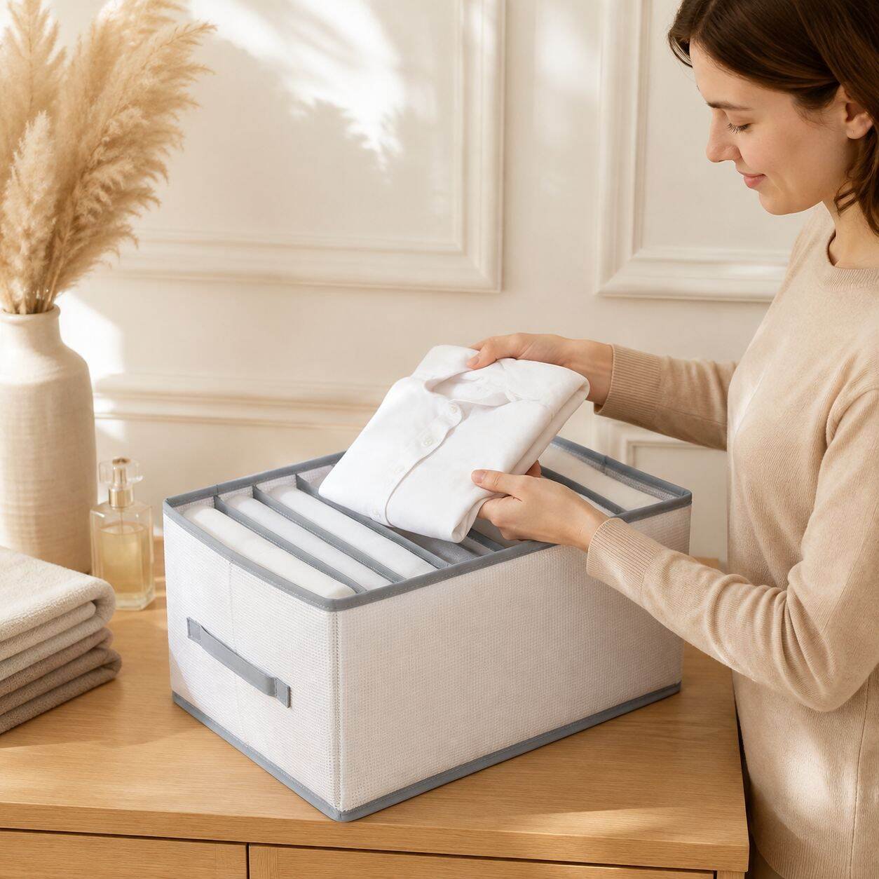 Rangement compartimenté pour vêtements