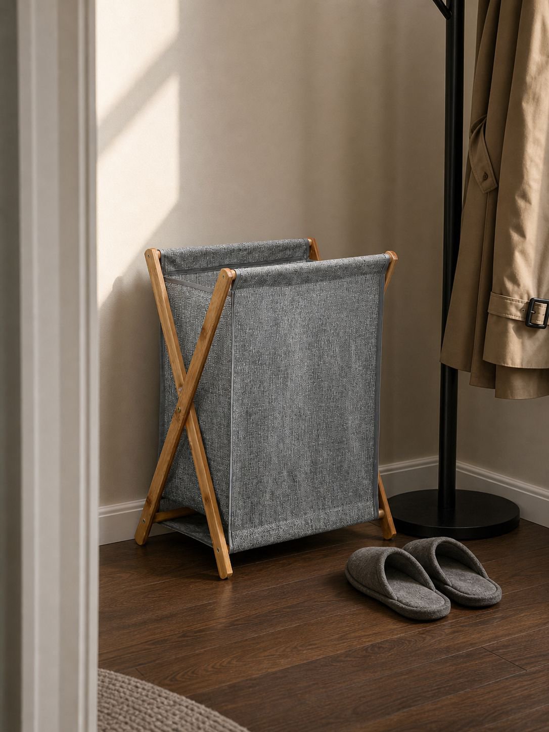 Foldable home storage box for laundry organization