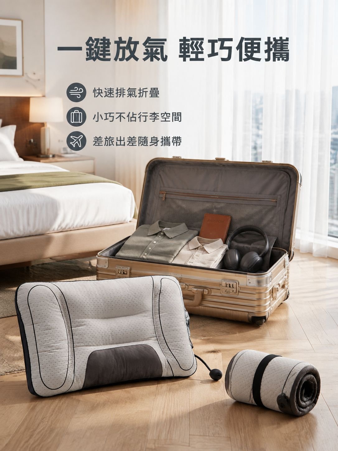家用護頸椎充氣枕頭