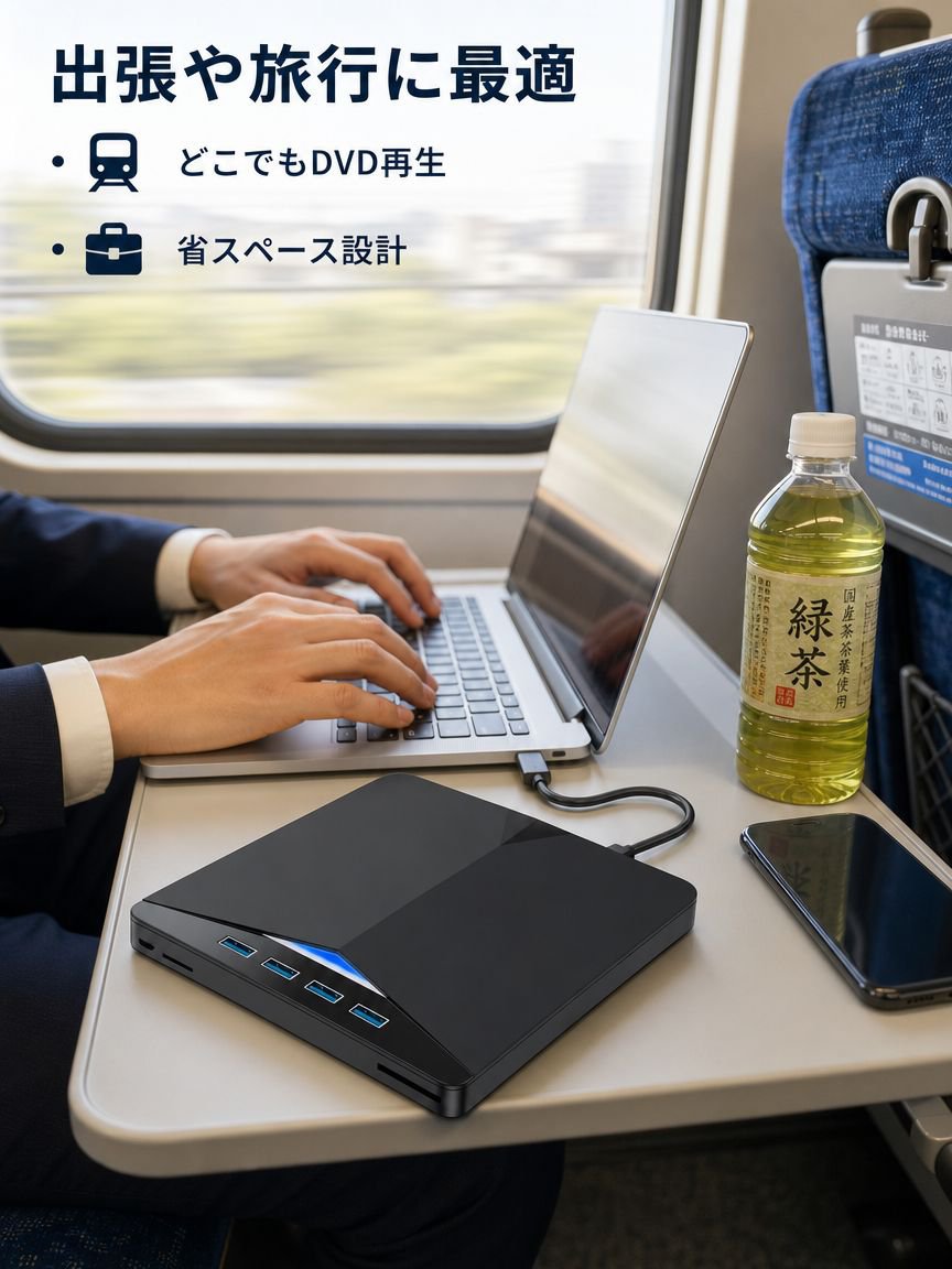 ポータブル外付け光学ディスクドライブ 多機種対応 簡単操作