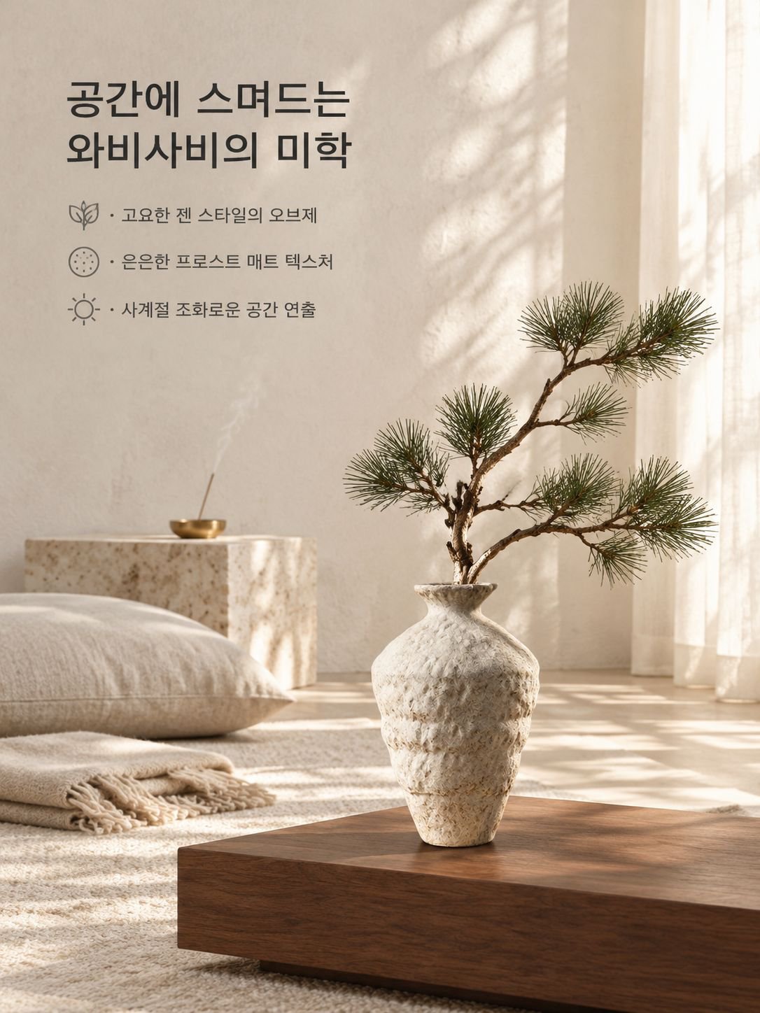 와비사비 감성의 빈티지 징더전 도자기 화병