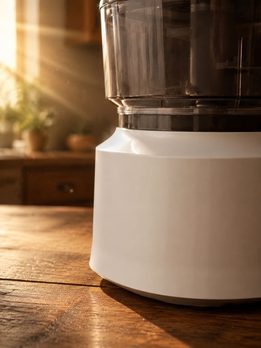 Procesador de alimentos eléctrico multifuncional en uso en la cocina