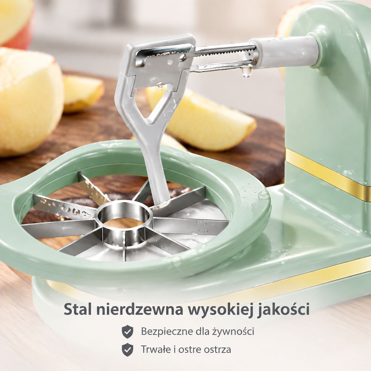 Ręczna obieraczka do jabłek z korbką