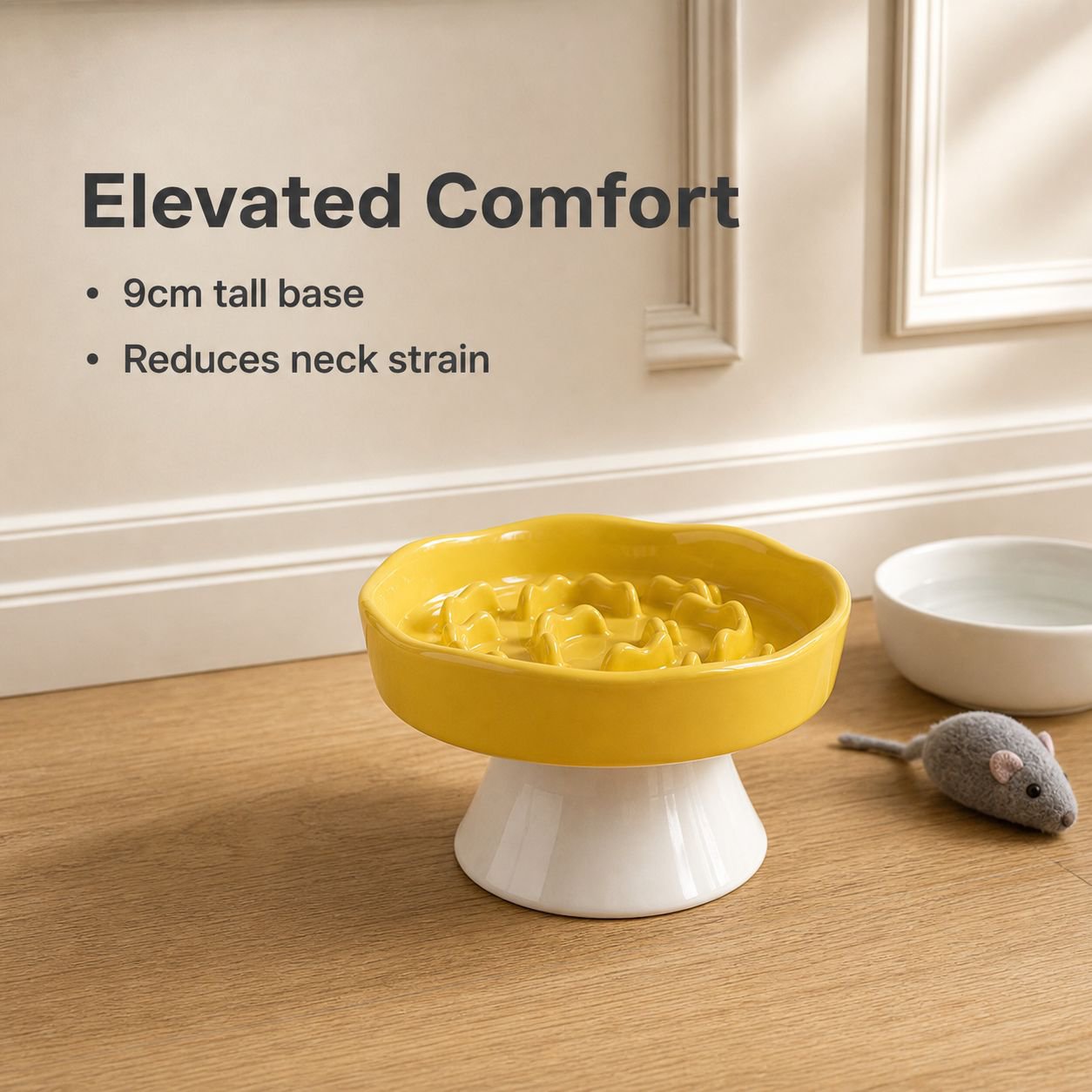 Pet Slow Feeder Bowl with Flower-Shaped Mouth