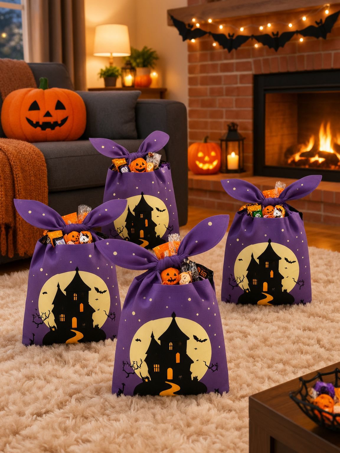 Dekorativer Halloween Beutel zum Sammeln von Bonbons und Schokolade