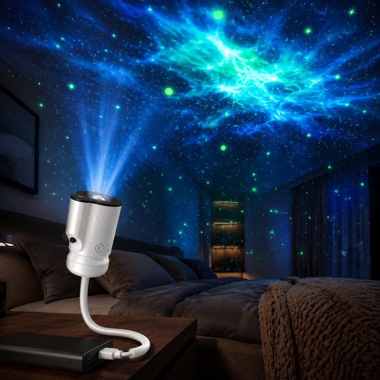 Multifunctional USB Starry Light, Car/Home/Bedroom Romantic Projection Night Light