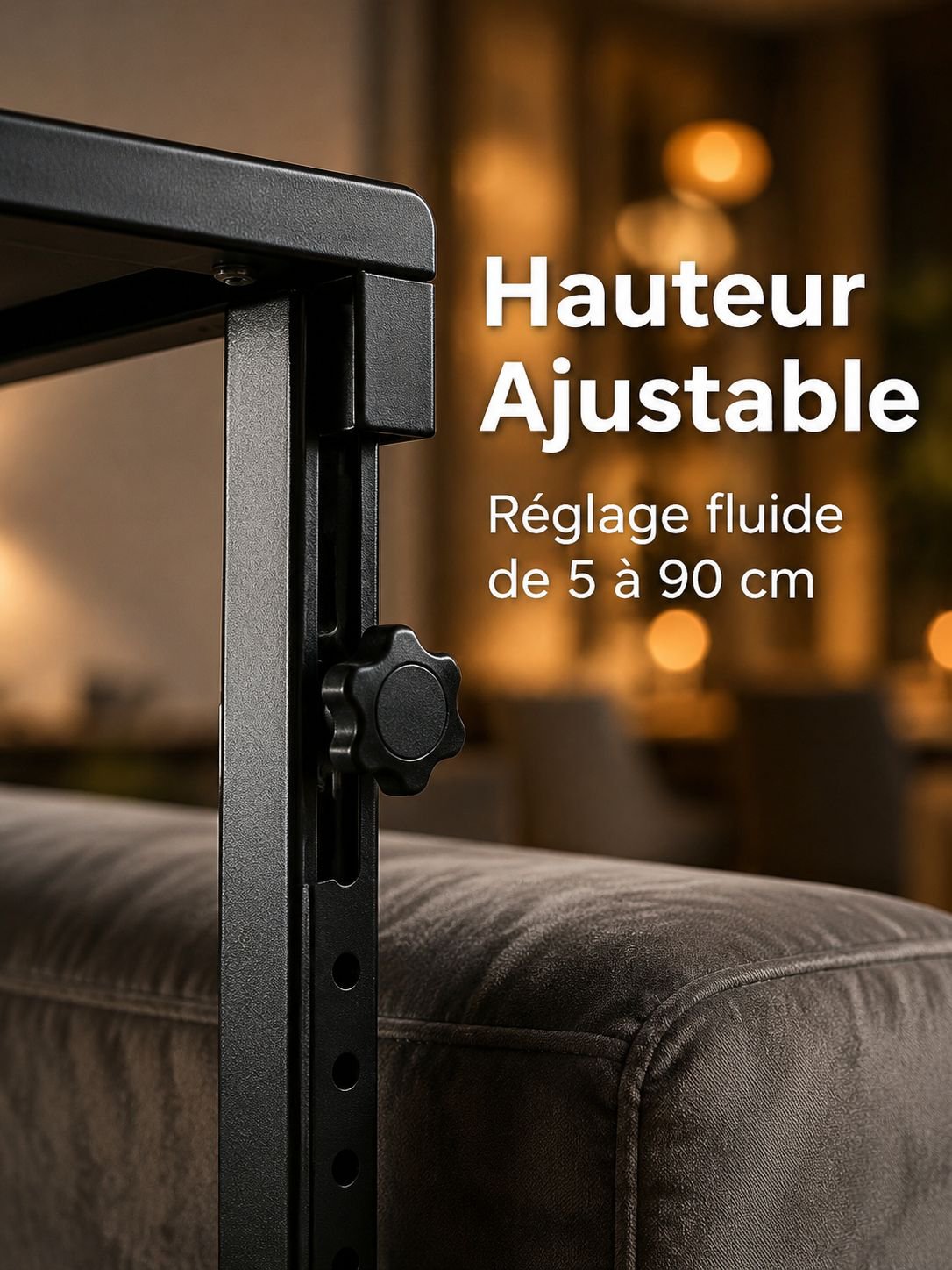 Illustration de l'installation facile du support extensible pour canapé
