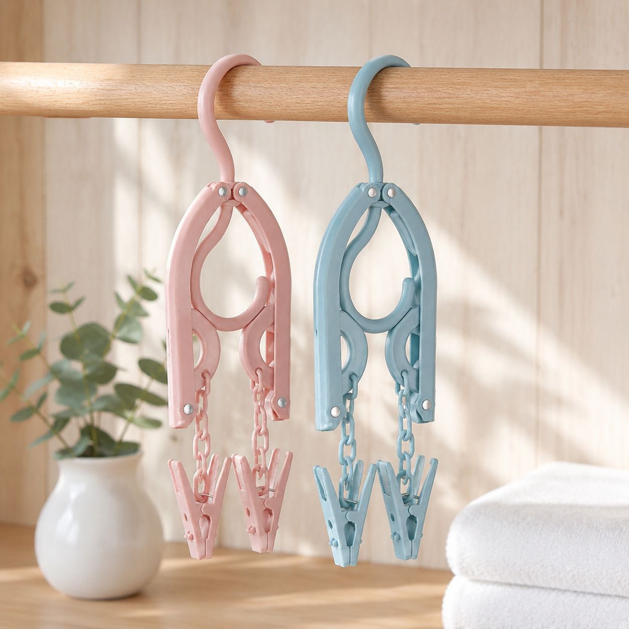 Travel Foldable Hanger Multi-use Clip Drying Rack Socks & Underwear Storage Hanger