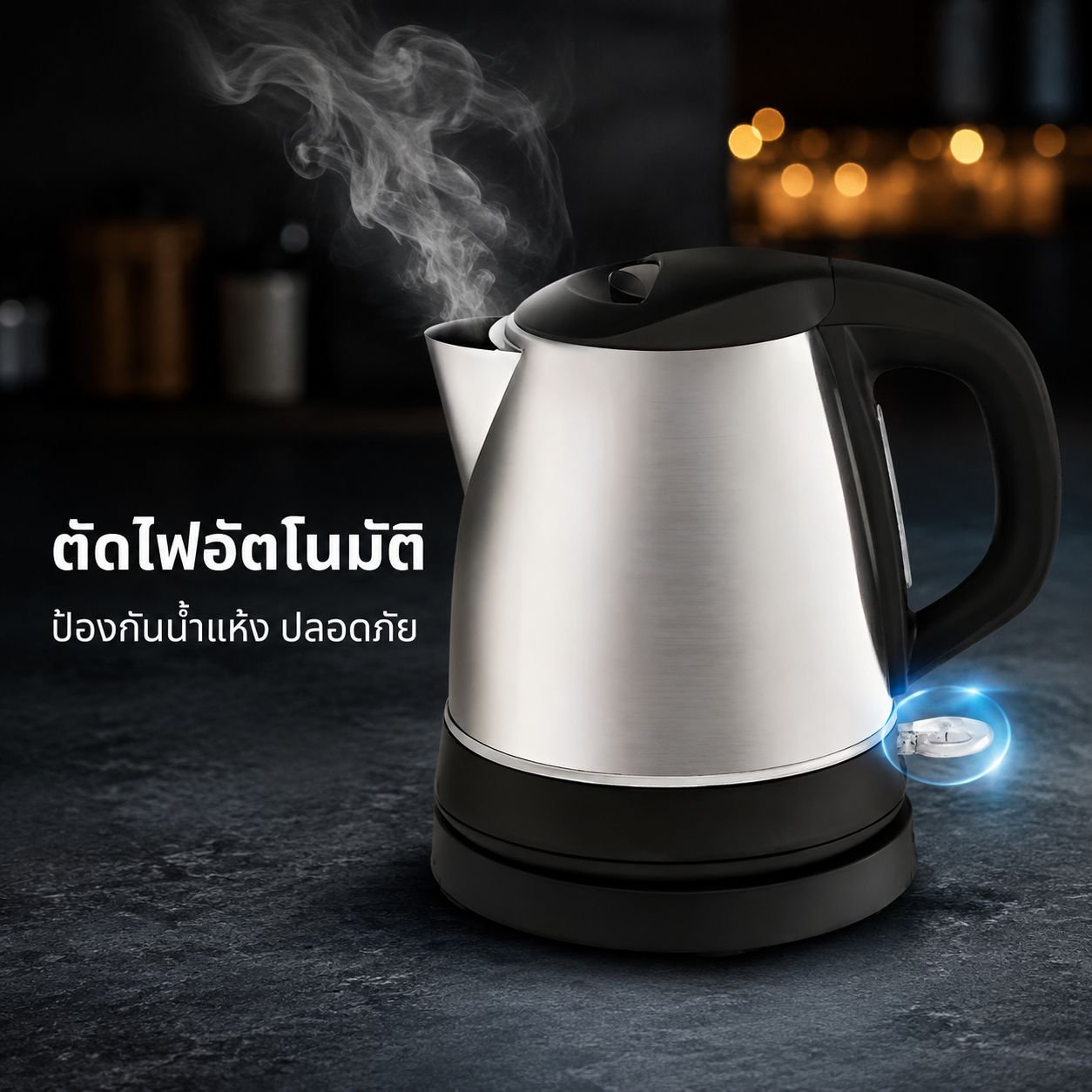 กาต้มน้ำไฟฟ้าสำหรับหอพัก ป้องกันน้ำร้อนลวก อุ่นอัตโนมัติและตัดไฟ